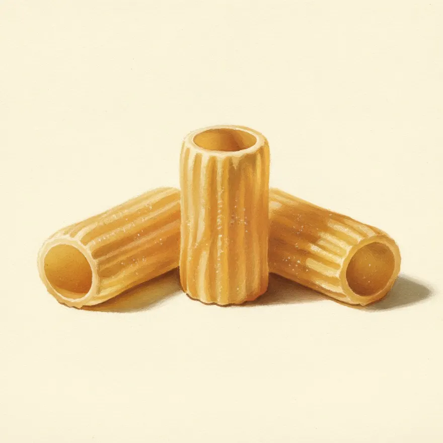 Gouache illustration of Rigatoni