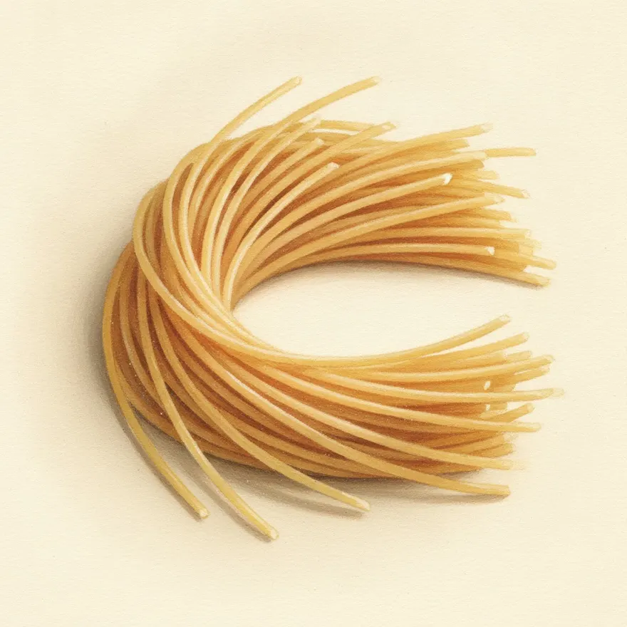 Gouache illustration of Spaghetti